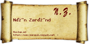 Nán Zaránd névjegykártya